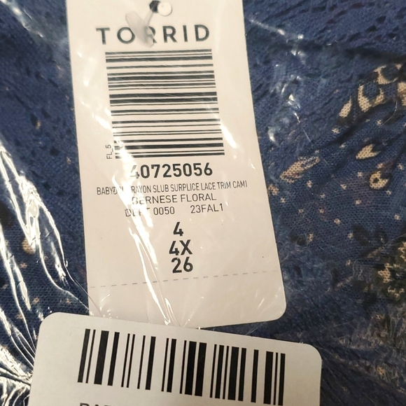 ❤️NWT VINTAGE TORRID CAMI - FLORAL PRINT - BABYDOLL SURPLICE LACE TRIM TANK - Picture 14 of 16